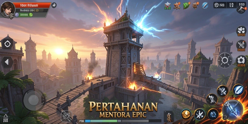 Gameplay F08 menara yang seru dan strategi pertahanan yang menarik.
