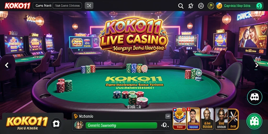 Screenshot KOKO11 menunjukkan gameplay Live Casino yang interaktif dan menarik.