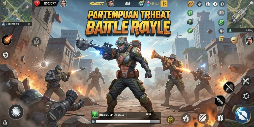 Tampilan aksi mendebarkan di NGASO77 selama pertempuran Battle Royale.