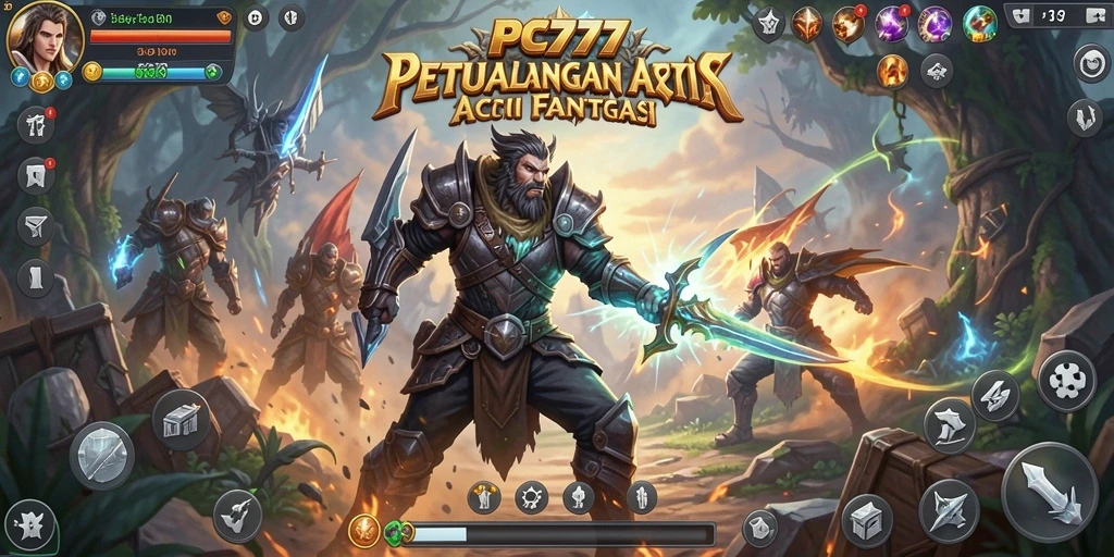 Tampak menarik dari gameplay ARPG PC777 dengan pertarungan seru.