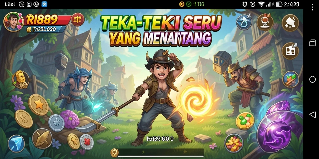 Screenshot dari gameplay RI889 yang menunjukkan aksi seru teka-teki.